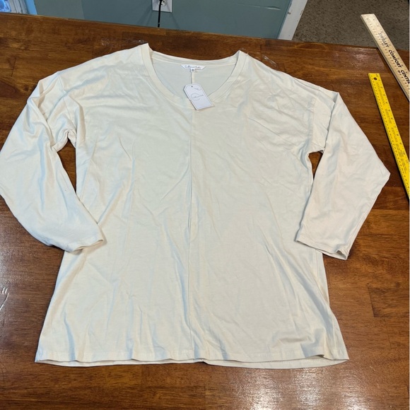 NWT Culture Code cream ivory blouse v neck drop shoulder size XL - Picture 1 of 7